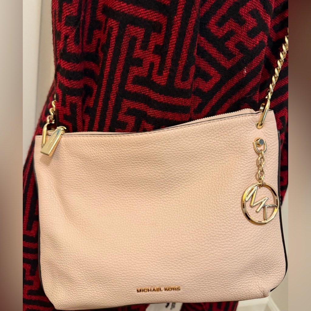 Michael Kors Blush Crossbody Bag With Gold Accents